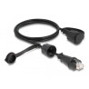 Delock Netzwerkkabel RJ45 Stecker zu RJ45 Stecker Cat.6 STP mit Verschlusskappe Outdoor IP68 staub- und wasserdicht schwarz 1 m