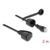 Delock Netzwerkkabel RJ45 Stecker zu RJ45 Stecker Cat.6 STP mit Verschlusskappe Outdoor IP68 staub- und wasserdicht schwarz 2 m