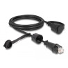 Delock Netzwerkkabel RJ45 Stecker zu RJ45 Stecker Cat.6 STP mit Verschlusskappe Outdoor IP68 staub- und wasserdicht schwarz 2 m
