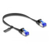 Delock RJ45 Flachband Patchkabel Stecker zu Stecker Cat.6A flexibel 0,25 m schwarz