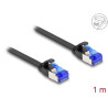 Delock RJ45 Flachband Patchkabel Stecker zu Stecker Cat.6A flexibel 1 m schwarz