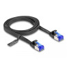 Delock RJ45 Flachband Patchkabel Stecker zu Stecker Cat.6A flexibel 1 m schwarz