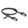 Delock RJ45 Flachband Patchkabel Stecker zu Stecker Cat.8.1 flexibel 0,5 m schwarz