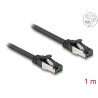 Delock RJ45 Flachband Patchkabel Stecker zu Stecker Cat.8.1 flexibel 1 m schwarz