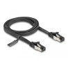 Delock RJ45 Flachband Patchkabel Stecker zu Stecker Cat.8.1 flexibel 1 m schwarz