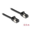 Delock RJ45 Kabel Stecker zu Stecker Cat.8.1 flexibel 0,5 m schwarz