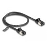 Delock RJ45 Kabel Stecker zu Stecker Cat.8.1 flexibel 0,5 m schwarz
