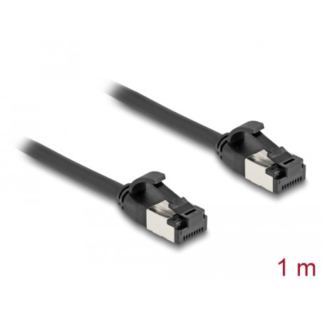 Delock RJ45 Kabel Stecker zu Stecker Cat.8.1 flexibel 1 m schwarz