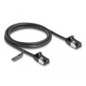 Delock RJ45 Kabel Stecker zu Stecker Cat.8.1 flexibel 1 m schwarz