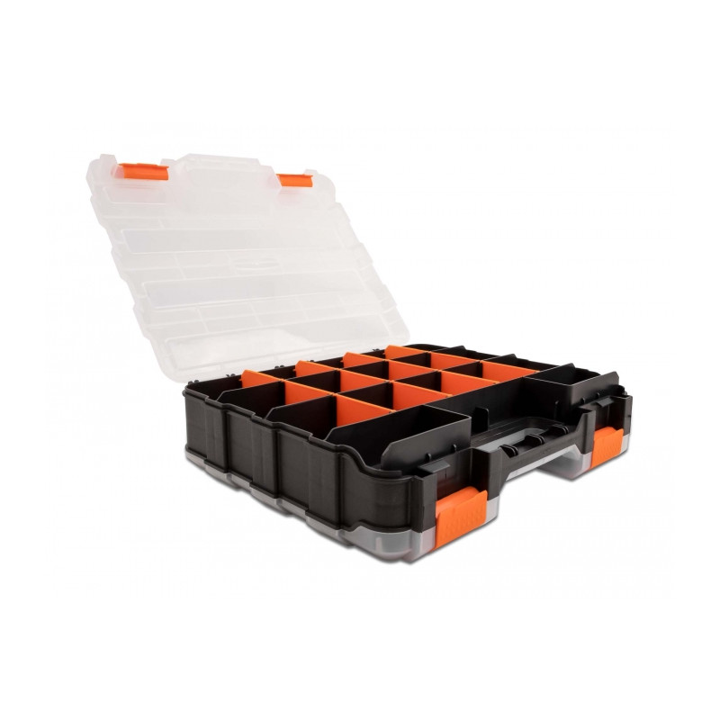 Delock Sortimentsbox mit 34 Fächern 320 x 270 x 80 mm orange / schwarz
