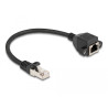 Delock RJ50 Verlängerungskabel Stecker zu Buchse S/FTP 0,25 m schwarz