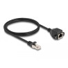 Delock RJ50 Verlängerungskabel Stecker zu Buchse S/FTP 1 m schwarz