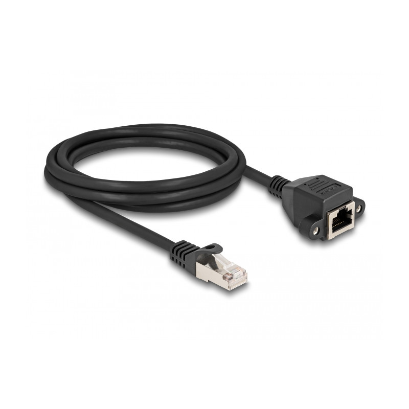 Delock RJ50 Verlängerungskabel Stecker zu Buchse S/FTP 2 m schwarz
