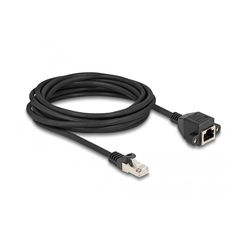 Delock RJ50 Verlängerungskabel Stecker zu Buchse S/FTP 5 m schwarz