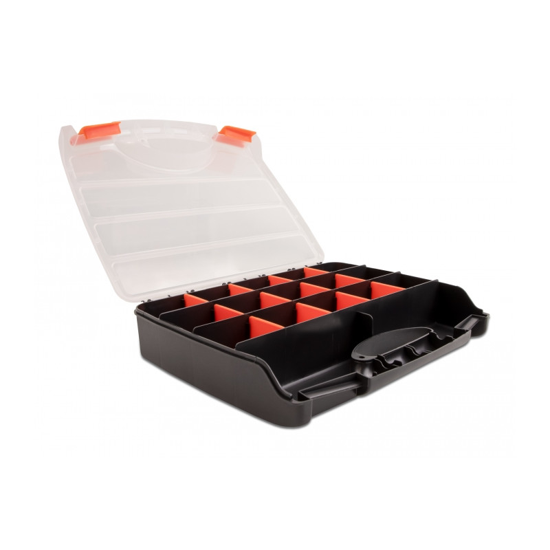 Delock Sortimentsbox mit 17 Fächern 320 x 255 x 60 mm orange / schwarz