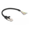 Delock Kabel RJ50 Stecker zu offenen Kabelenden S/FTP 0,25 m schwarz