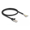Delock Kabel RJ50 Stecker zu offenen Kabelenden S/FTP 0,5 m schwarz