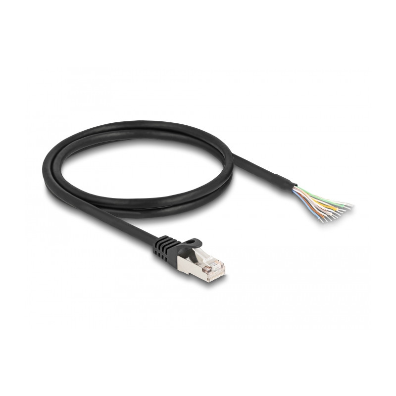 Delock Kabel RJ50 Stecker zu offenen Kabelenden S/FTP 1 m schwarz