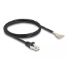 Delock Kabel RJ50 Stecker zu offenen Kabelenden S/FTP 1 m schwarz