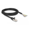 Delock Kabel RJ50 Stecker zu offenen Kabelenden S/FTP 2 m schwarz
