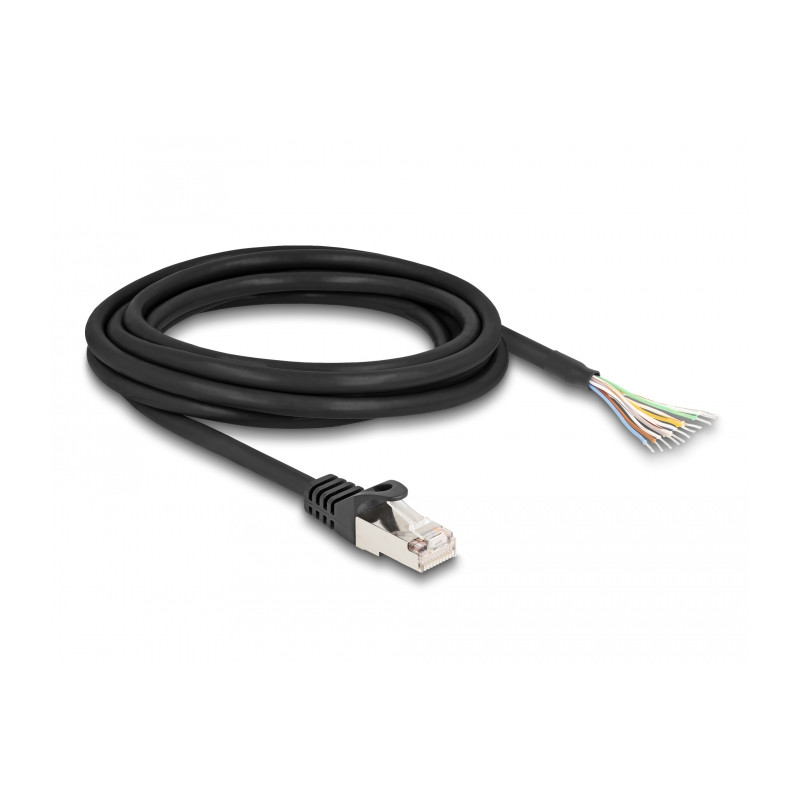 Delock Kabel RJ50 Stecker zu offenen Kabelenden S/FTP 3 m schwarz