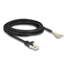 Delock Kabel RJ50 Stecker zu offenen Kabelenden S/FTP 3 m schwarz