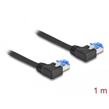 Delock RJ45 Netzwerkkabel Cat.6A S/FTP links gewinkelt 1 m schwarz