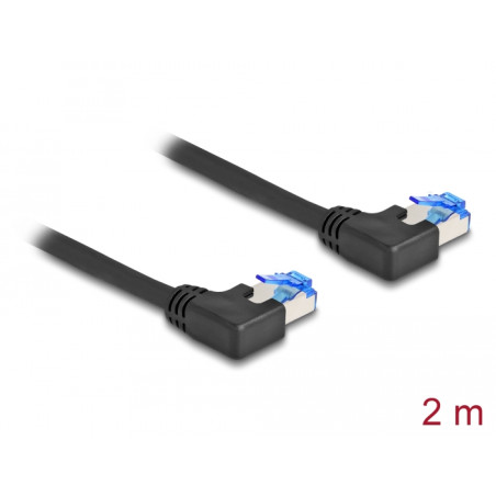 Delock RJ45 Netzwerkkabel Cat.6A S/FTP links gewinkelt 2 m schwarz