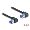 Delock RJ45 Netzwerkkabel Cat.6A S/FTP rechts gewinkelt 0,5 m schwarz