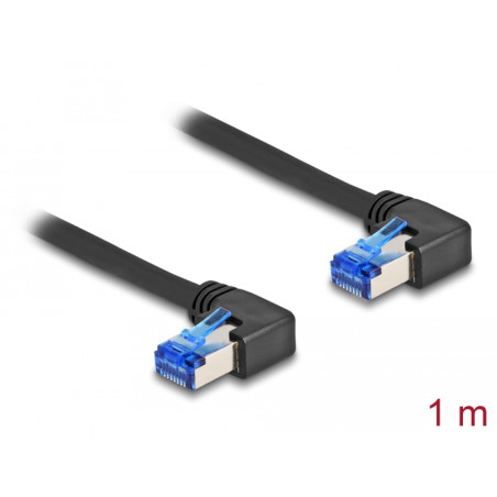 Delock RJ45 Netzwerkkabel Cat.6A S/FTP rechts gewinkelt 1 m schwarz