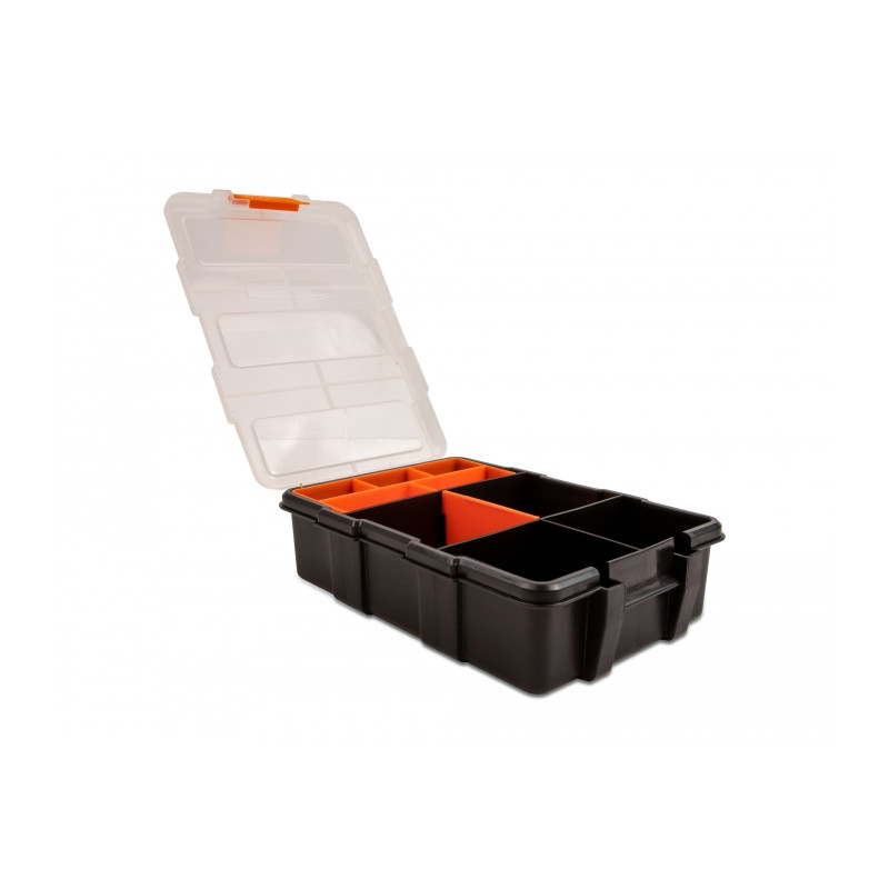 Delock Sortimentsbox mit 11 Fächern 220 x 155 x 60 mm orange / schwarz