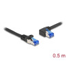 Delock RJ45 Netzwerkkabel Cat.6A S/FTP gerade / links gewinkelt 0,5 m schwarz