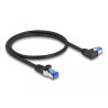 Delock RJ45 Netzwerkkabel Cat.6A S/FTP gerade / links gewinkelt 0,5 m schwarz