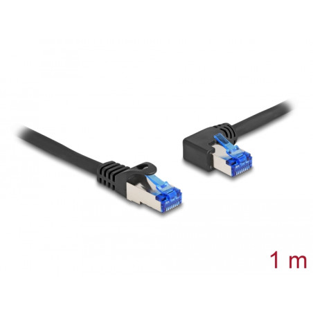 Delock RJ45 Netzwerkkabel Cat.6A S/FTP gerade / links gewinkelt 1 m schwarz