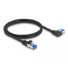 Delock RJ45 Netzwerkkabel Cat.6A S/FTP gerade / links gewinkelt 1 m schwarz