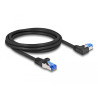 Delock RJ45 Netzwerkkabel Cat.6A S/FTP gerade / links gewinkelt 2 m schwarz