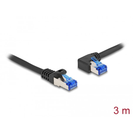 Delock RJ45 Netzwerkkabel Cat.6A S/FTP gerade / links gewinkelt 3 m schwarz