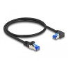Delock RJ45 Netzwerkkabel Cat.6A S/FTP gerade / rechts gewinkelt 0,5 m schwarz