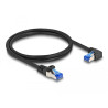 Delock RJ45 Netzwerkkabel Cat.6A S/FTP gerade / rechts gewinkelt 1 m schwarz