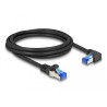 Delock RJ45 Netzwerkkabel Cat.6A S/FTP gerade / rechts gewinkelt 2 m schwarz