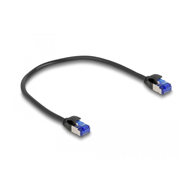 Delock RJ45 Netzwerkkabel Cat.6A S/FTP Slim 0,25 m schwarz