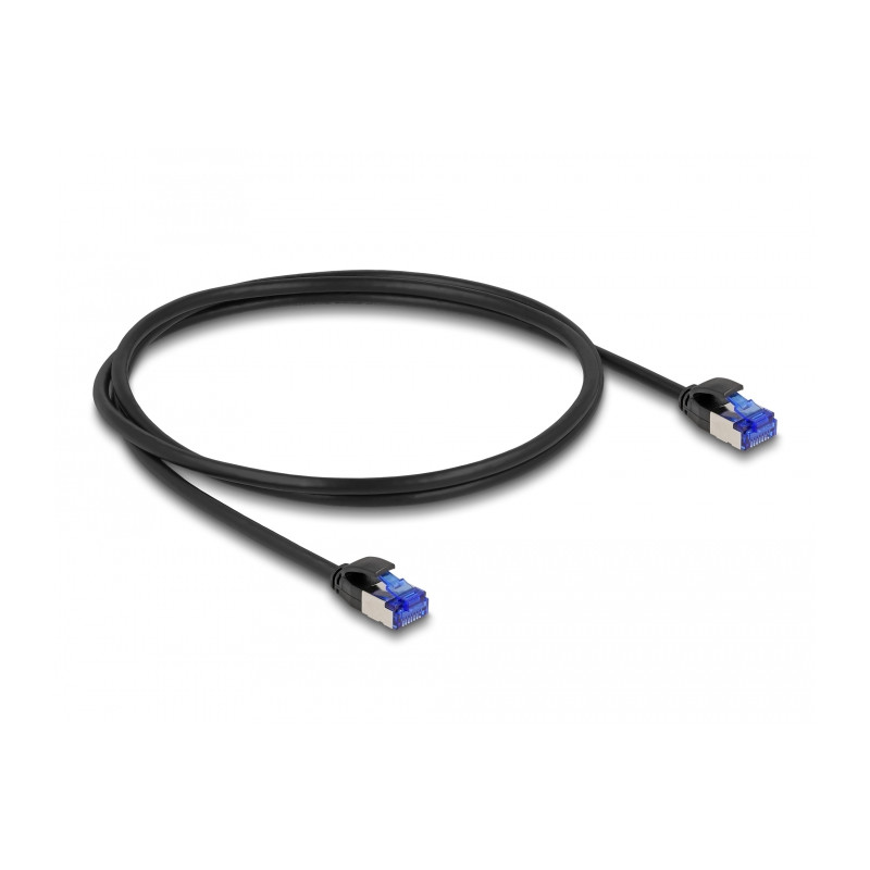 Delock RJ45 Netzwerkkabel Cat.6A S/FTP Slim 1 m schwarz