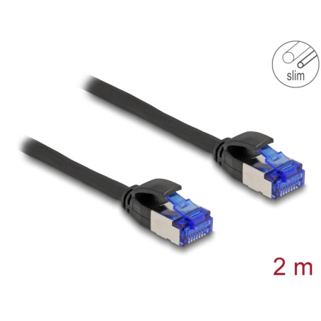 Delock RJ45 Netzwerkkabel Cat.6A S/FTP Slim 2 m schwarz