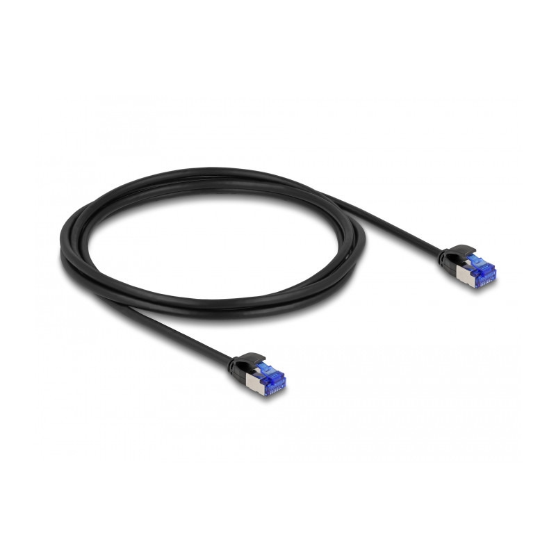 Delock RJ45 Netzwerkkabel Cat.6A S/FTP Slim 2 m schwarz