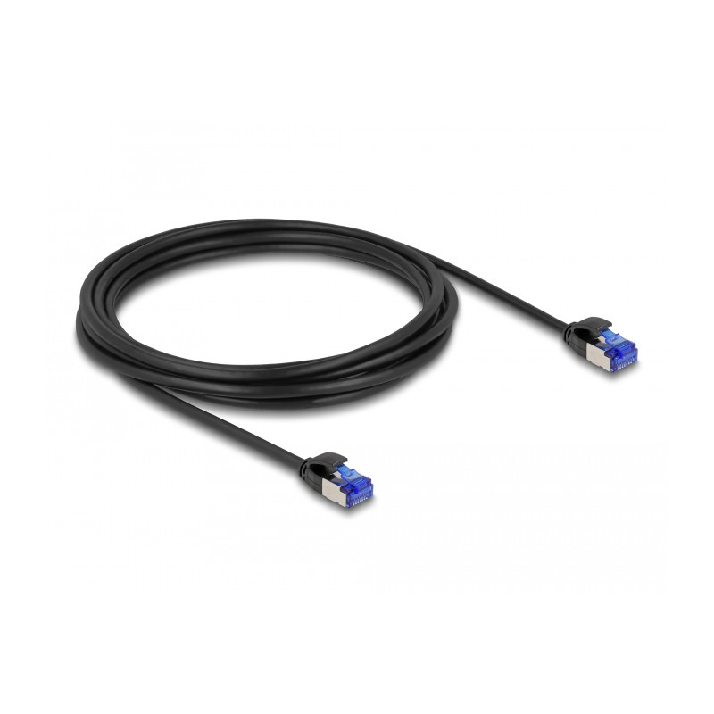 Delock RJ45 Netzwerkkabel Cat.6A S/FTP Slim 3 m schwarz