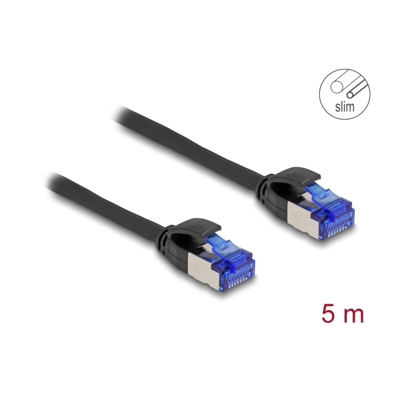 Delock RJ45 Netzwerkkabel Cat.6A S/FTP Slim 5 m schwarz