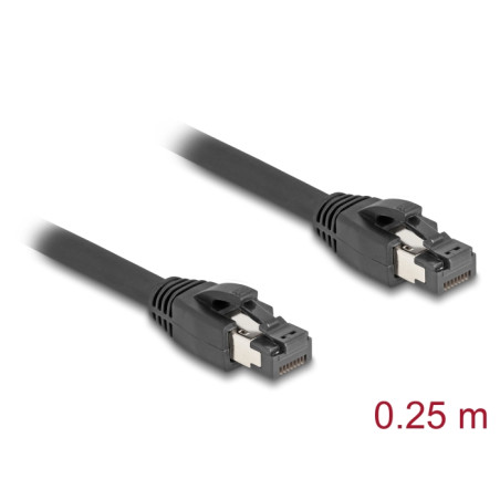 Delock RJ45 Netzwerkkabel Cat.8.1 S/FTP 25 cm bis 40 Gbps schwarz