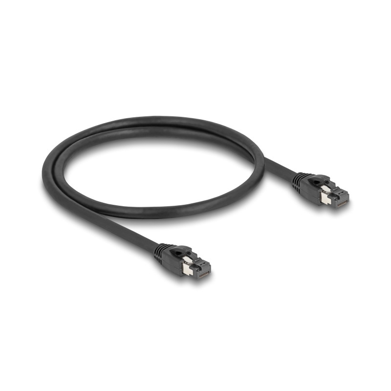 Delock RJ45 Netzwerkkabel Cat.8.1 S/FTP 50 cm bis 40 Gbps schwarz