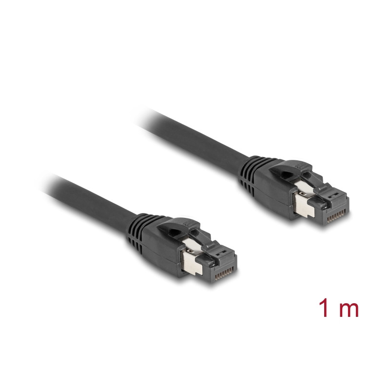 Delock RJ45 Netzwerkkabel Cat.8.1 S/FTP 1 m bis 40 Gbps schwarz