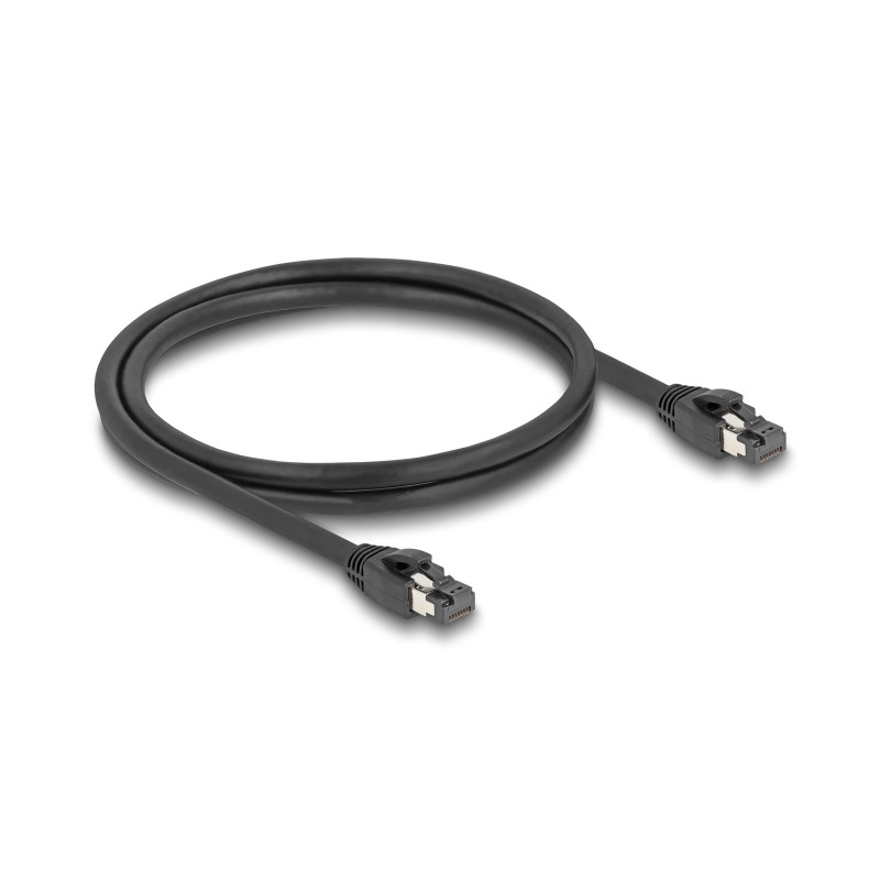 Delock RJ45 Netzwerkkabel Cat.8.1 S/FTP 1 m bis 40 Gbps schwarz